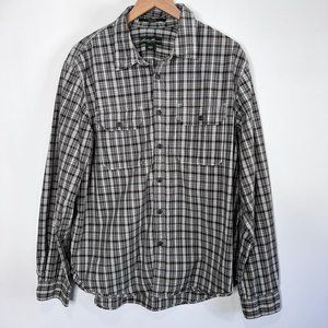 Eddie Bauer Classic Fit Plaid Button Up Shirt Long Sleeve Chest Pockets Men's XL